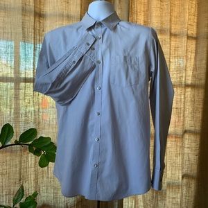 Calvin Klein Gray & White Striped Dress Shirt